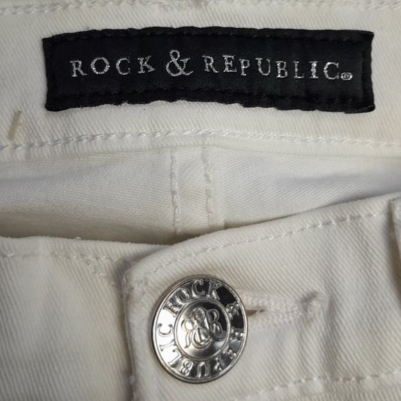 Rock & Republic Kendall White Denim Slim Jeans Size 2 - Picture 7 of 10